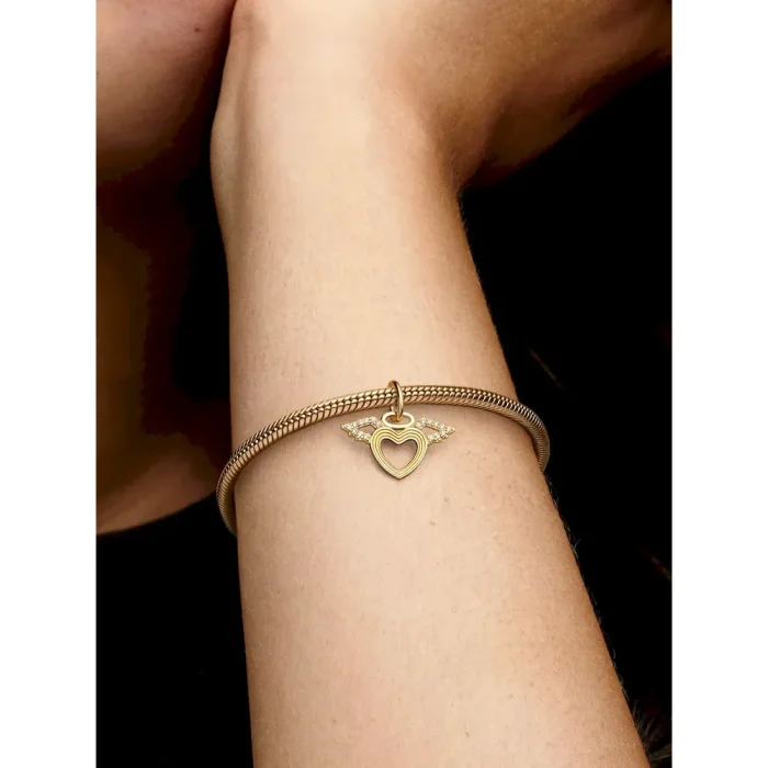 FINAL SALE - Heart & Angel Wings Dangle Charm - Image 2