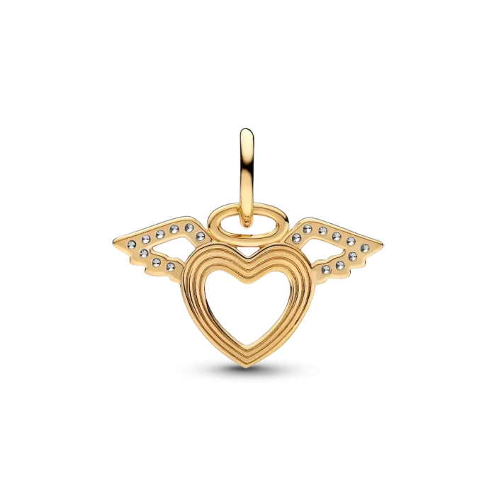 FINAL SALE - Heart & Angel Wings Dangle Charm - Image 4