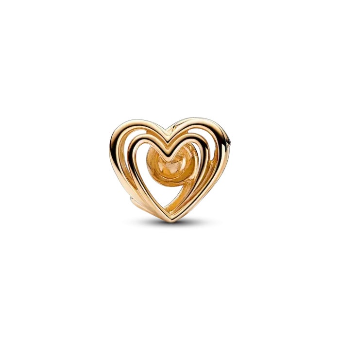 Openwork Swirling Heart & Treated Freshwater Cultured Pearl Charm - Image 4