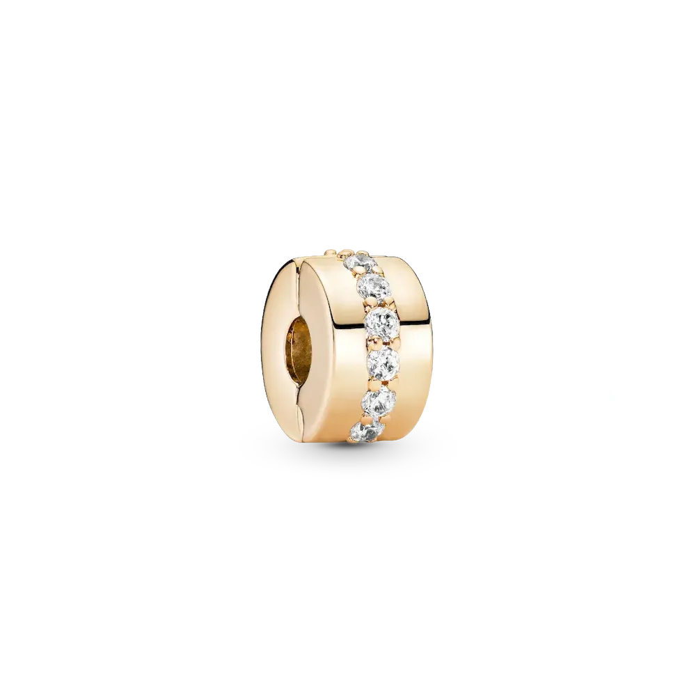 Clear Sparkling Row Clip Charm