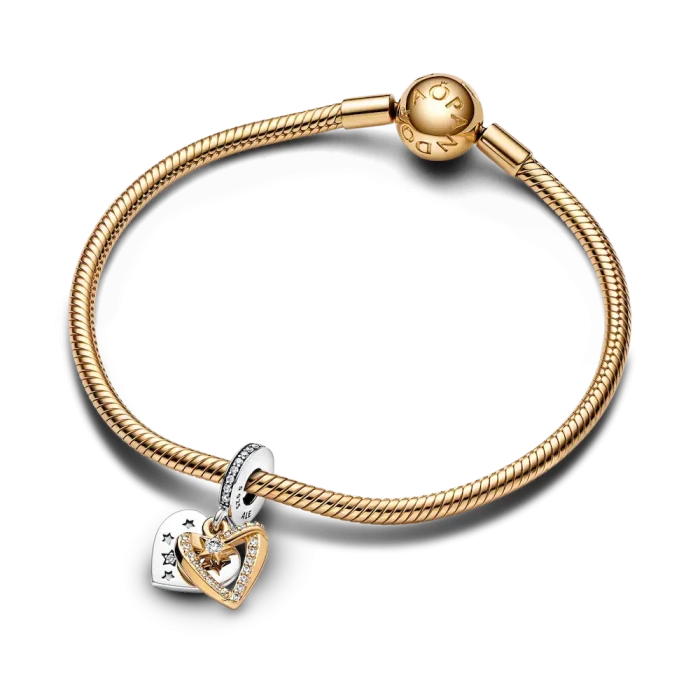 Shooting Star Hearts Double Dangle Charm - Image 5