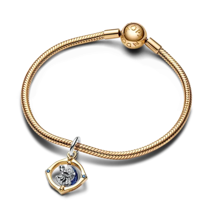 Disney Mickey Mouse & Minnie Mouse Two-tone Spinning Moon Dangle Charm - Image 5