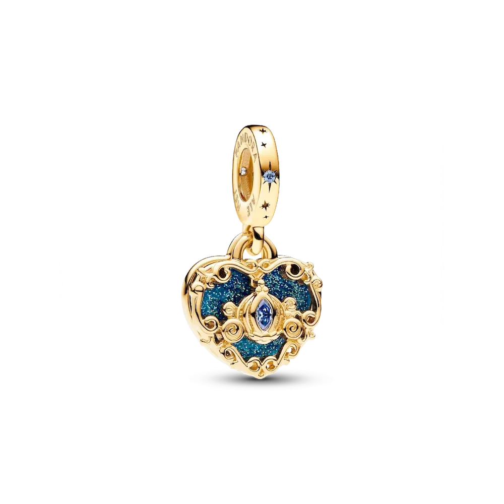 Disney Cinderella's Carriage & Heart Double Dangle Charm