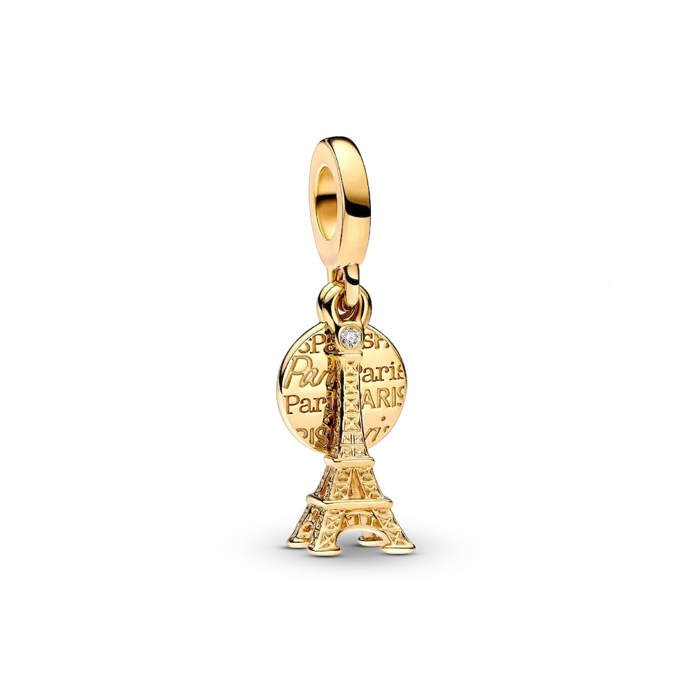 763344C01_RGB.webp Paris Eiffel Tower Lab-Grown Diamond Engravable Double Dangle Charm - Image 1