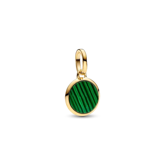 Green Engravable Mini Medallion Charm Necklace Set - Image 2