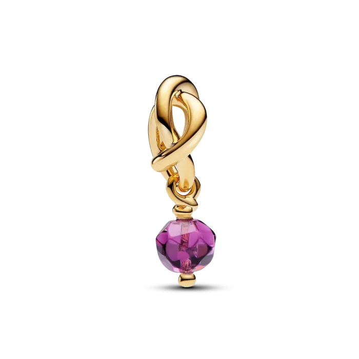 Faceted Purple Eternity Circle Dangle Charm - Image 2