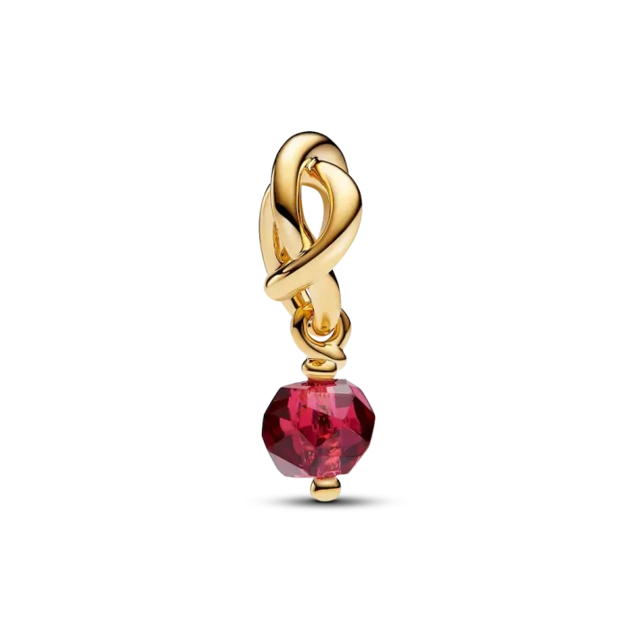 Faceted True Red Eternity Circle Dangle Charm - Image 3