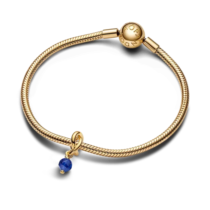 Faceted Blue Eternity Circle Dangle Charm - Image 4