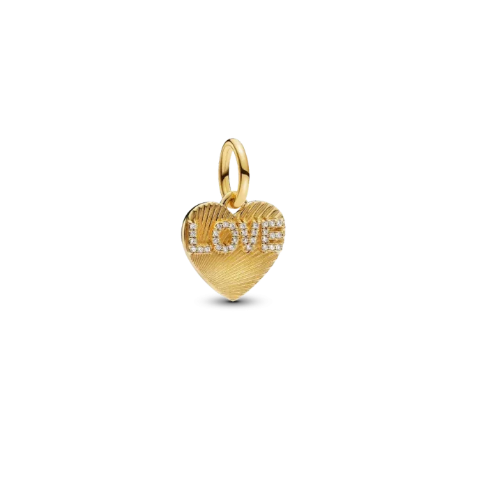 BE LOVE Engravable Golden Love Heart Charm Bracelet Set - Image 2