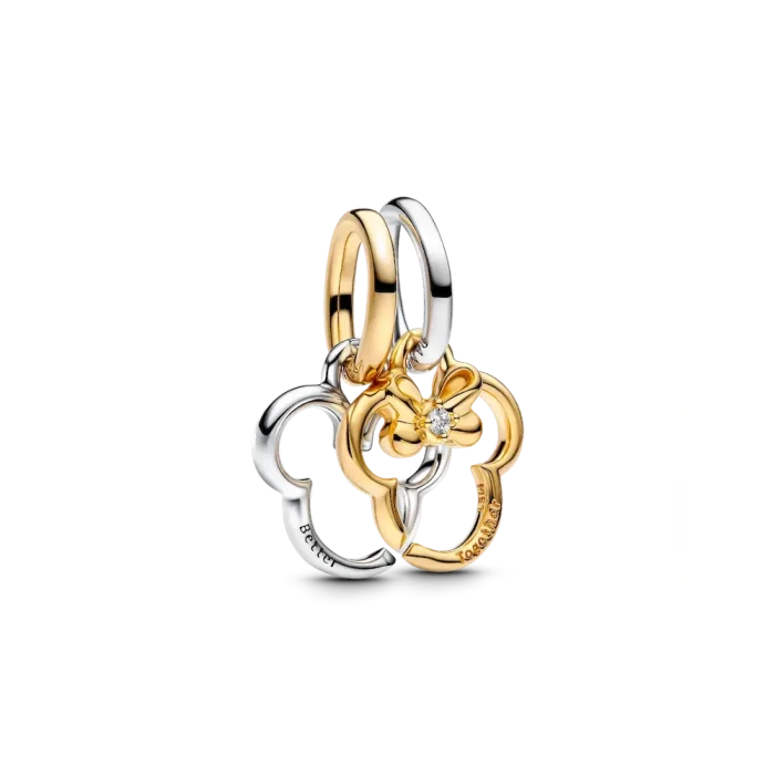 Mickey Mouse and Minnie Mouse Splittable Dangle Charm Bracelet Set - Image 2