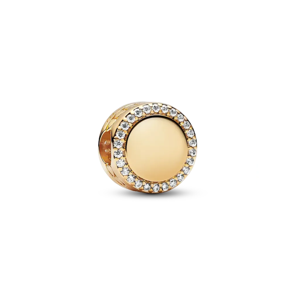 Engravable Sparkling Button Charm