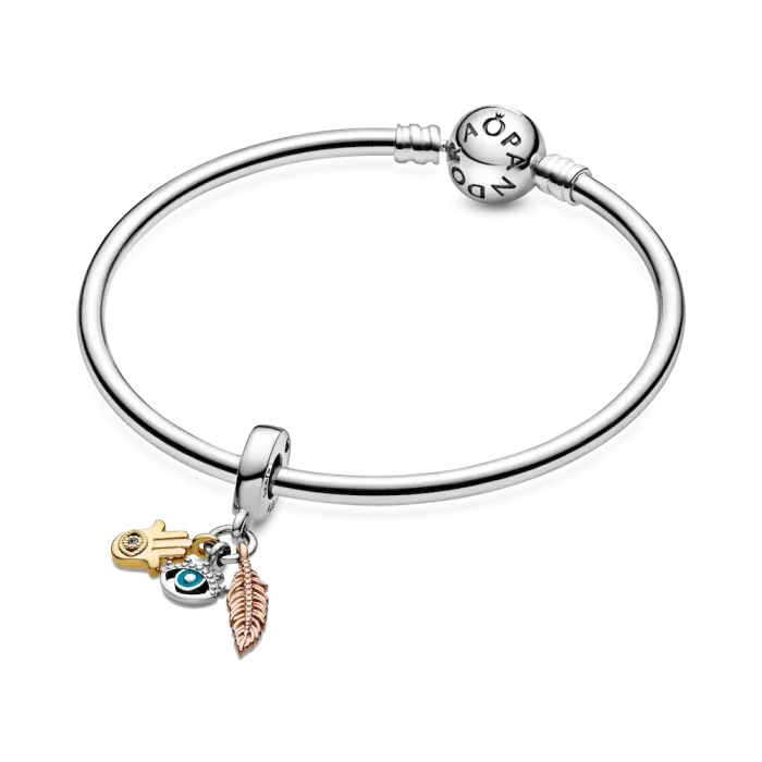 Hamsa, All-seeing Eye & Feather Spirituality Dangle Charm - Image 8