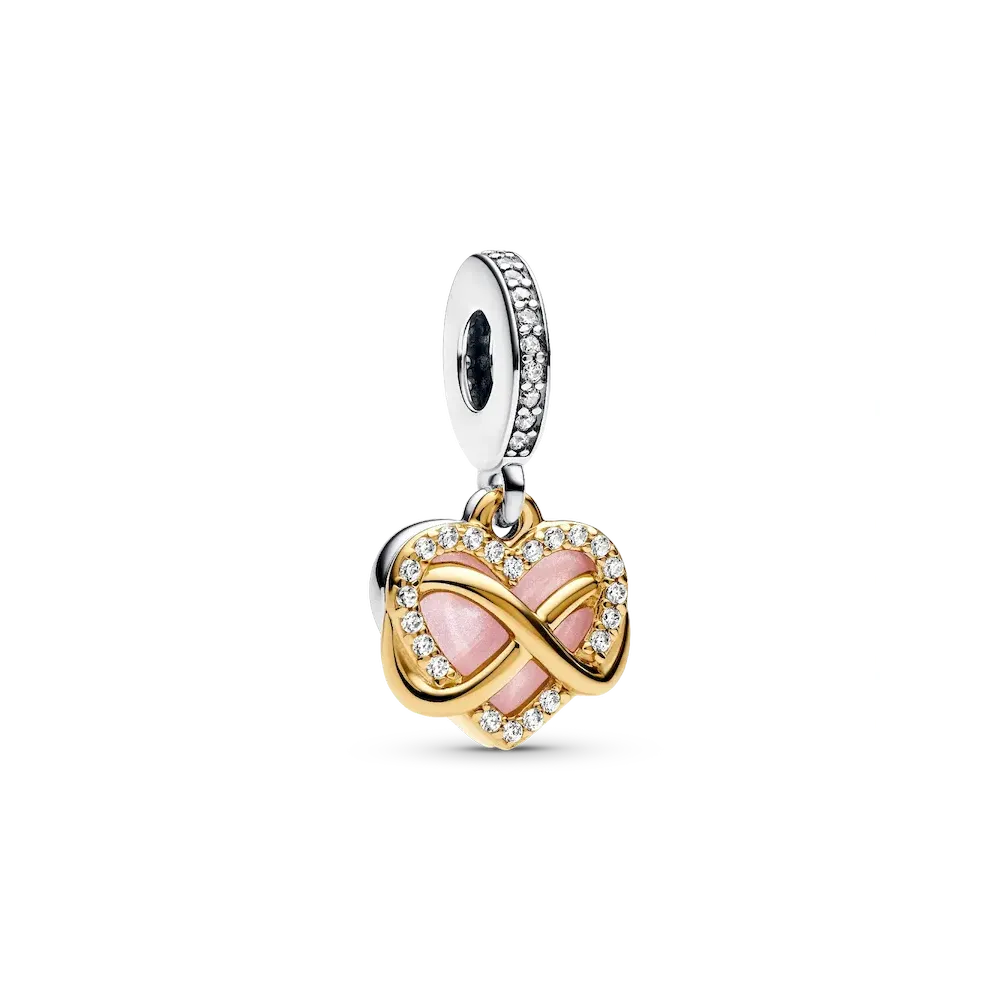 Sparkling Infinity Heart Dangle Charm