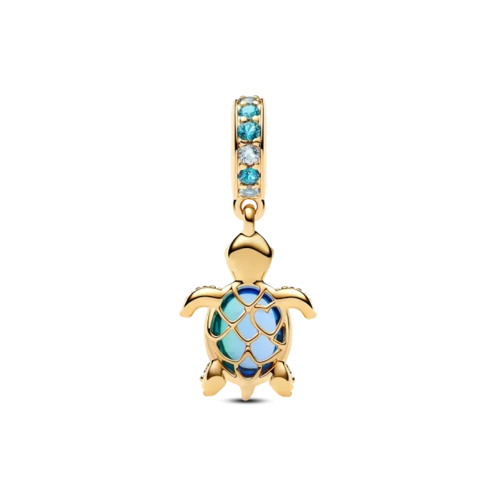 Sea Turtle Murano Glass Dangle Charm - Image 3