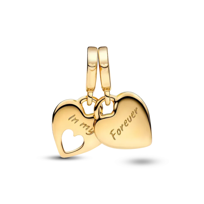 Double Heart Split Dangle Charm - Image 5