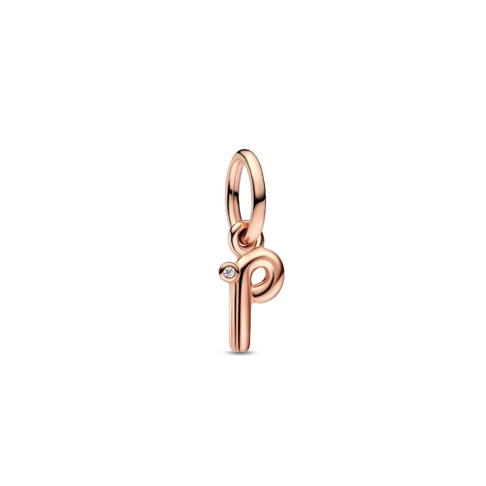 782461C01_RGB.webp FINAL SALE - Letter P Script Alphabet Dangle Charm - Image 1