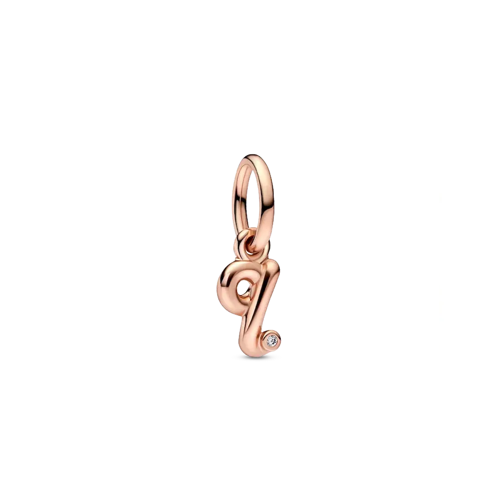 782476C01_RGB.webp FINAL SALE - Letter Q Script Alphabet Dangle Charm - Image 1