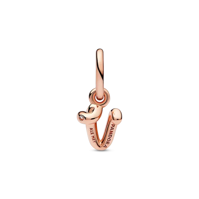 FINAL SALE - Letter V Script Alphabet Dangle Charm - Image 3