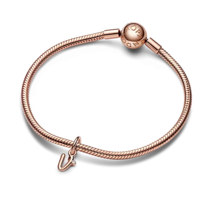 FINAL SALE - Letter V Script Alphabet Dangle Charm - Image 4