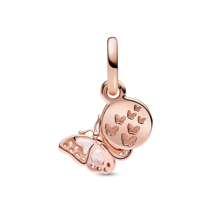 Pink Butterfly & Quote Double Dangle Charm - Image 5