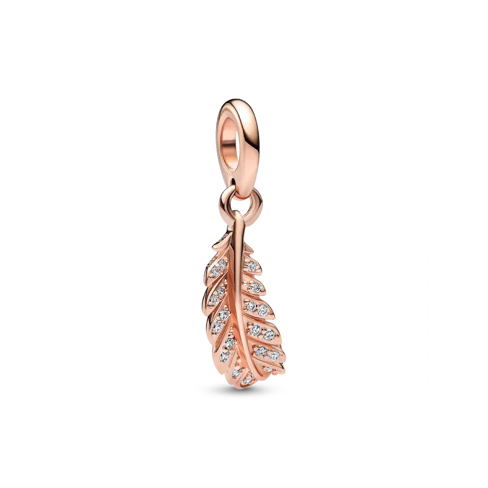 FINAL SALE - Floating Curved Feather Dangle Charm