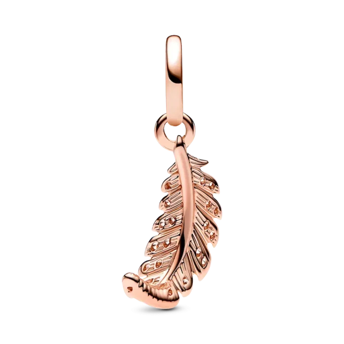 FINAL SALE - Floating Curved Feather Dangle Charm - Image 4