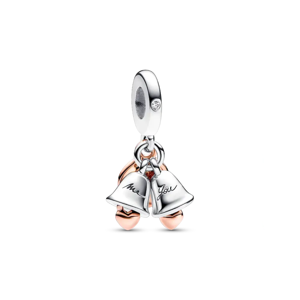 FINAL SALE - Just Married Wedding Bells Double Dangle