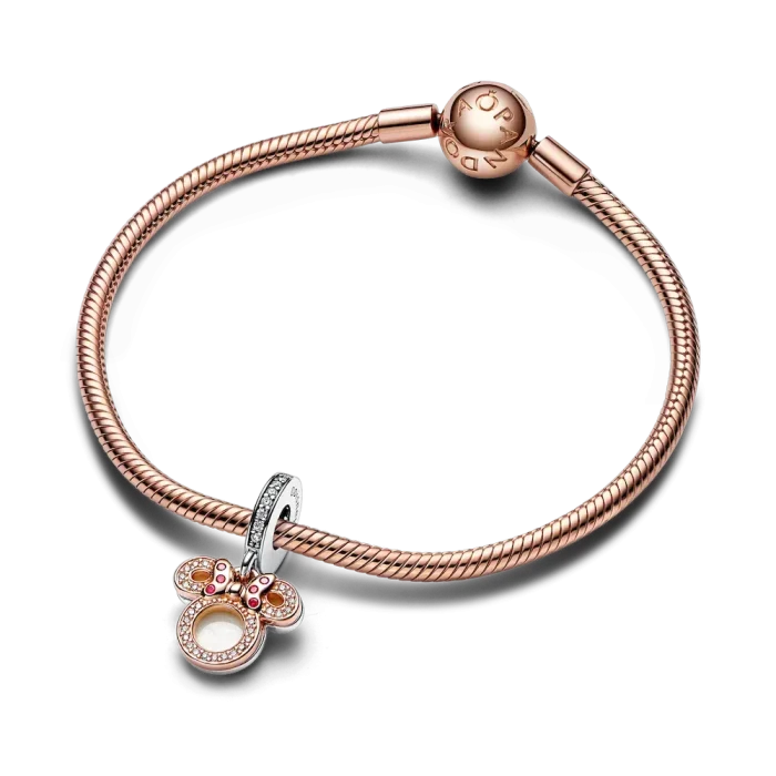 Disney Minnie Mouse Silhouette "Mom" Double Dangle Charm - Image 4