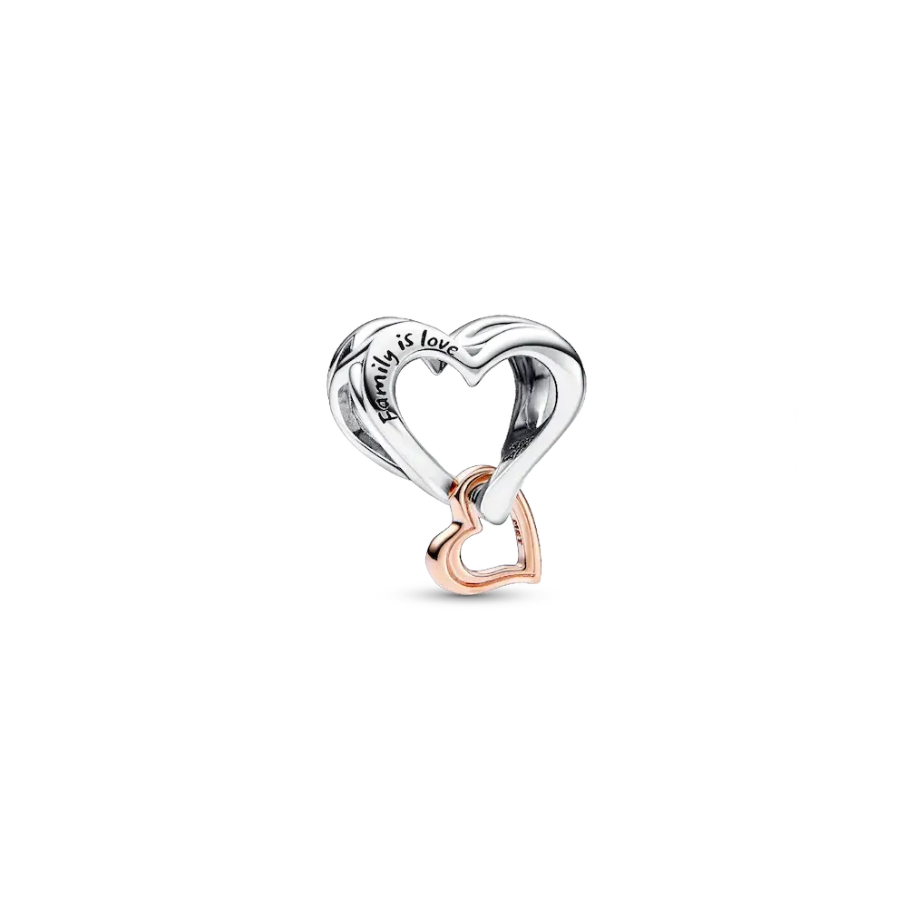 Two-tone Openwork Infinity Heart Charm