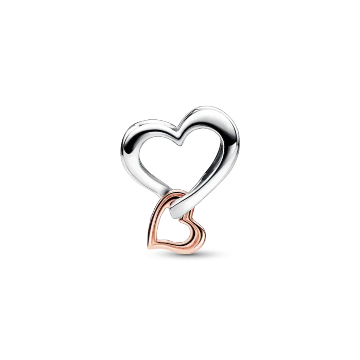 Two-tone Openwork Infinity Heart Charm - Image 5
