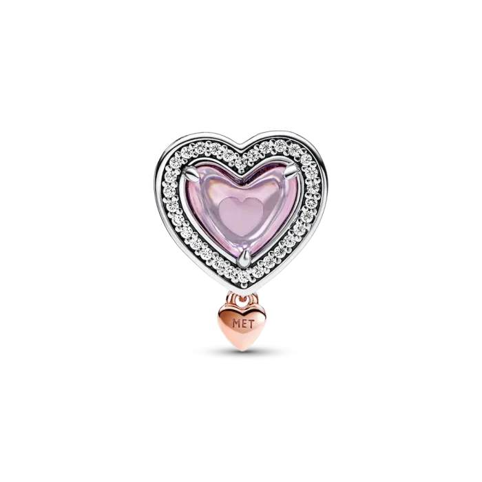 Two-tone Openwork Mom & Heart Charm - Image 4