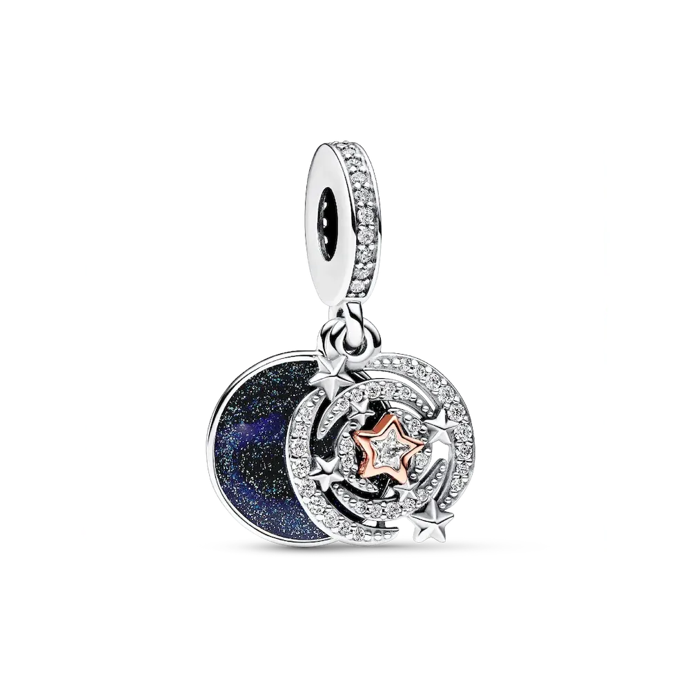 Two-tone Shooting Star Double Dangle Charm