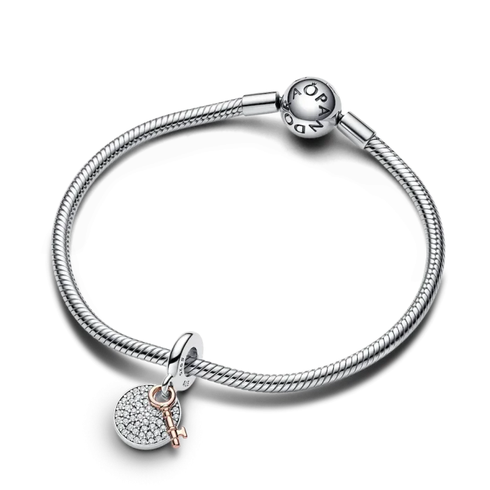 Two-tone Key to Happiness Double Dangle Charm - Image 5