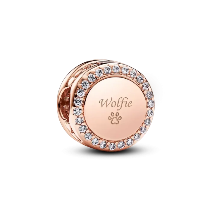 Engravable Sparkling Button Charm - Image 4