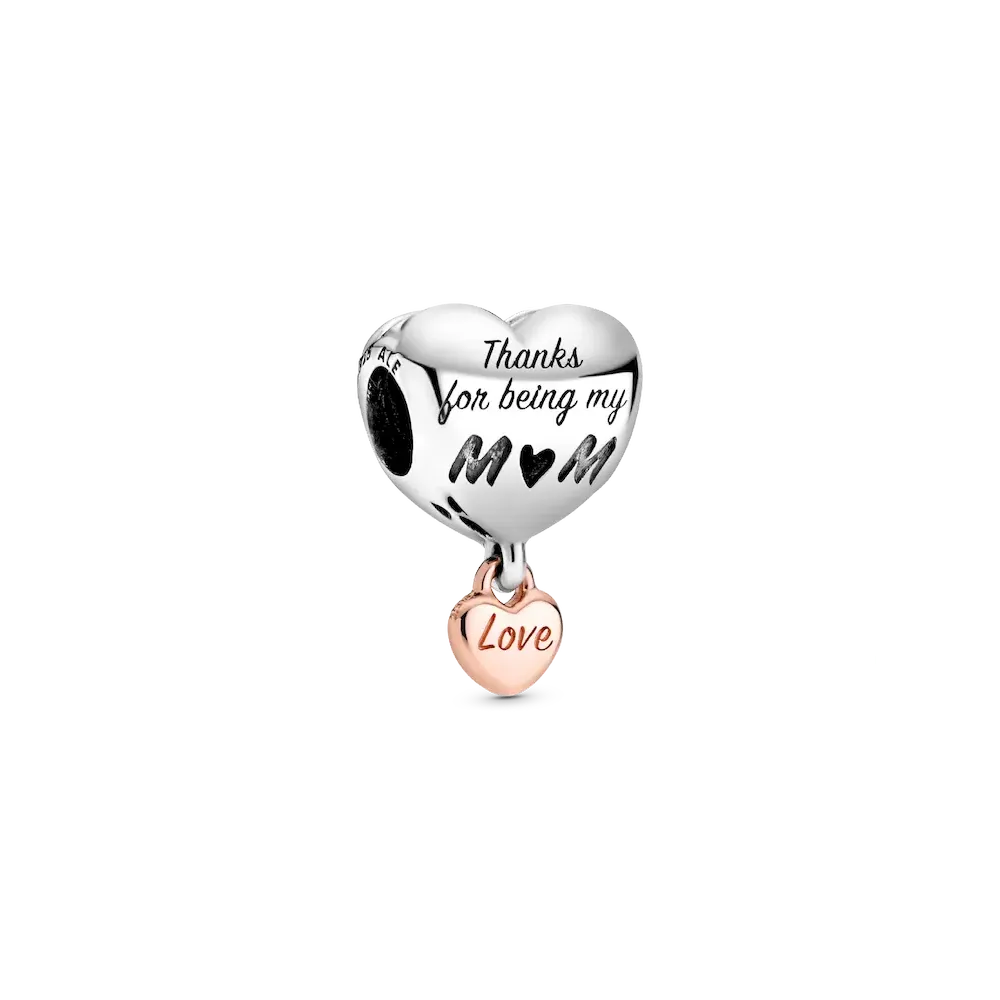 Love You Mom Heart Charm