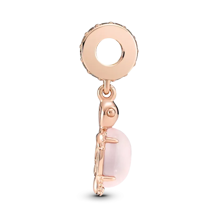 Murano Glass Pink Sea Turtle Dangle Charm - Image 5