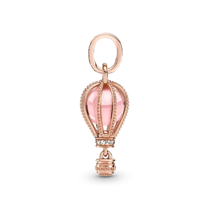Sparkling Pink Hot Air Balloon Dangle Charm - Image 6