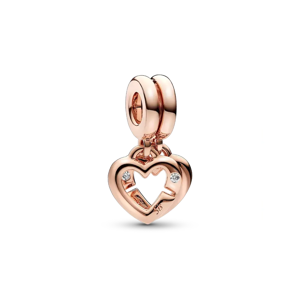 FINAL SALE - Linked Sister Hearts Split Dangle Charm