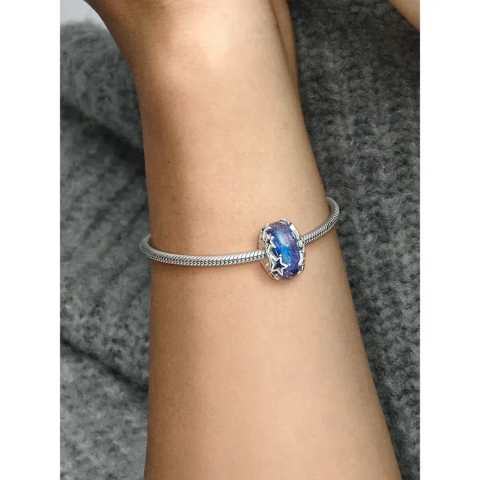 Galaxy Blue & Star Murano Charm - Image 2