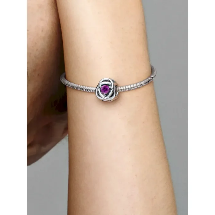 February Purple Eternity Circle Charm - Image 2