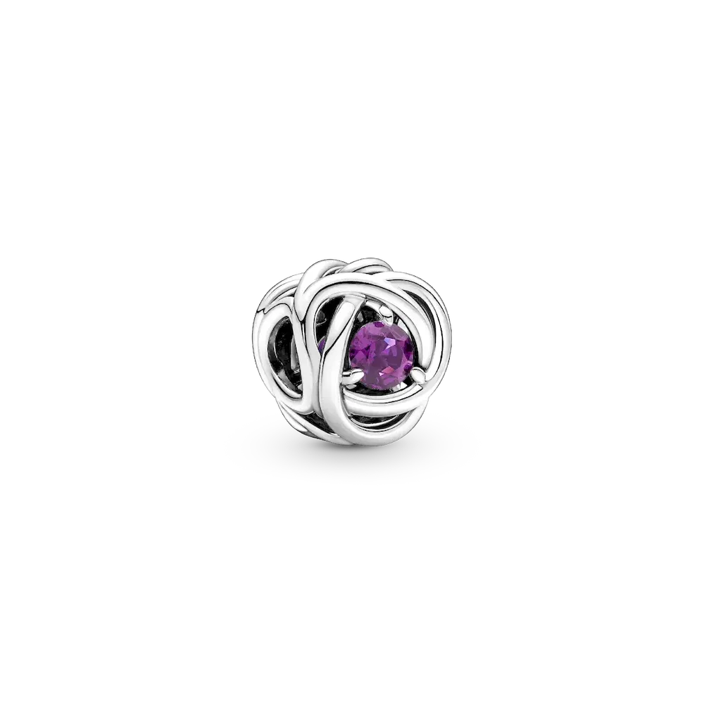 February Purple Eternity Circle Charm