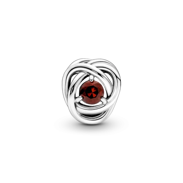 January Red Eternity Circle Charm - Image 5