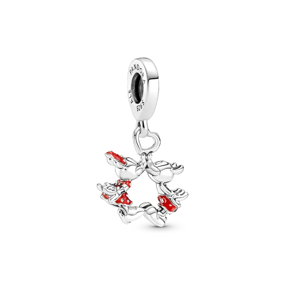 790075C01_RGB.webp Disney Mickey Mouse & Minnie Mouse Kissing Dangle Charm - Image 1