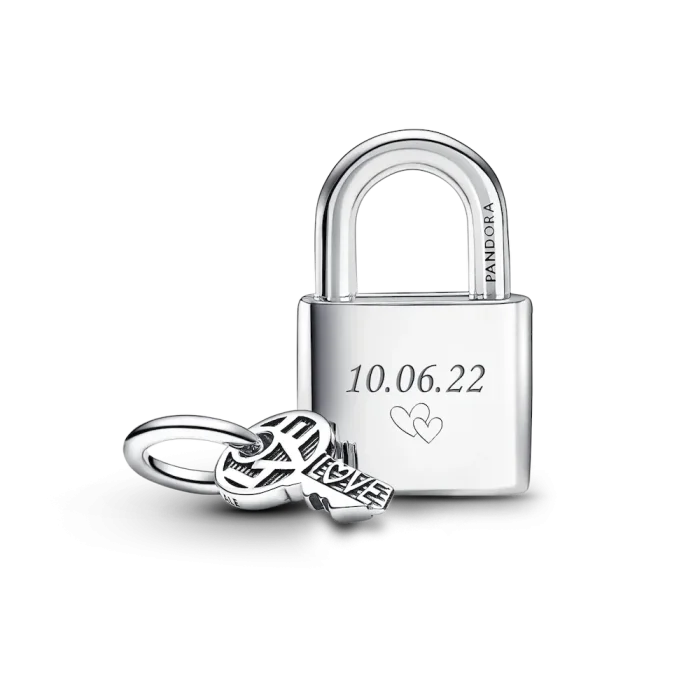 Padlock and Key Dangle Charm - Image 5