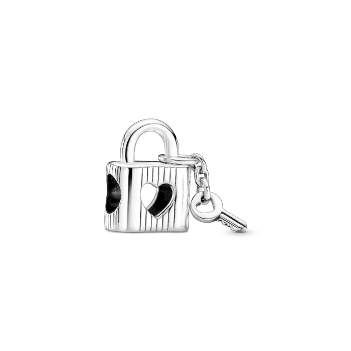 Padlock & Heart Key Charm - Image 2