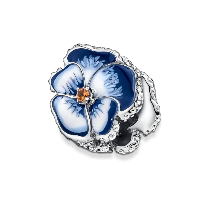 Blue Pansy Flower Charm - Image 4