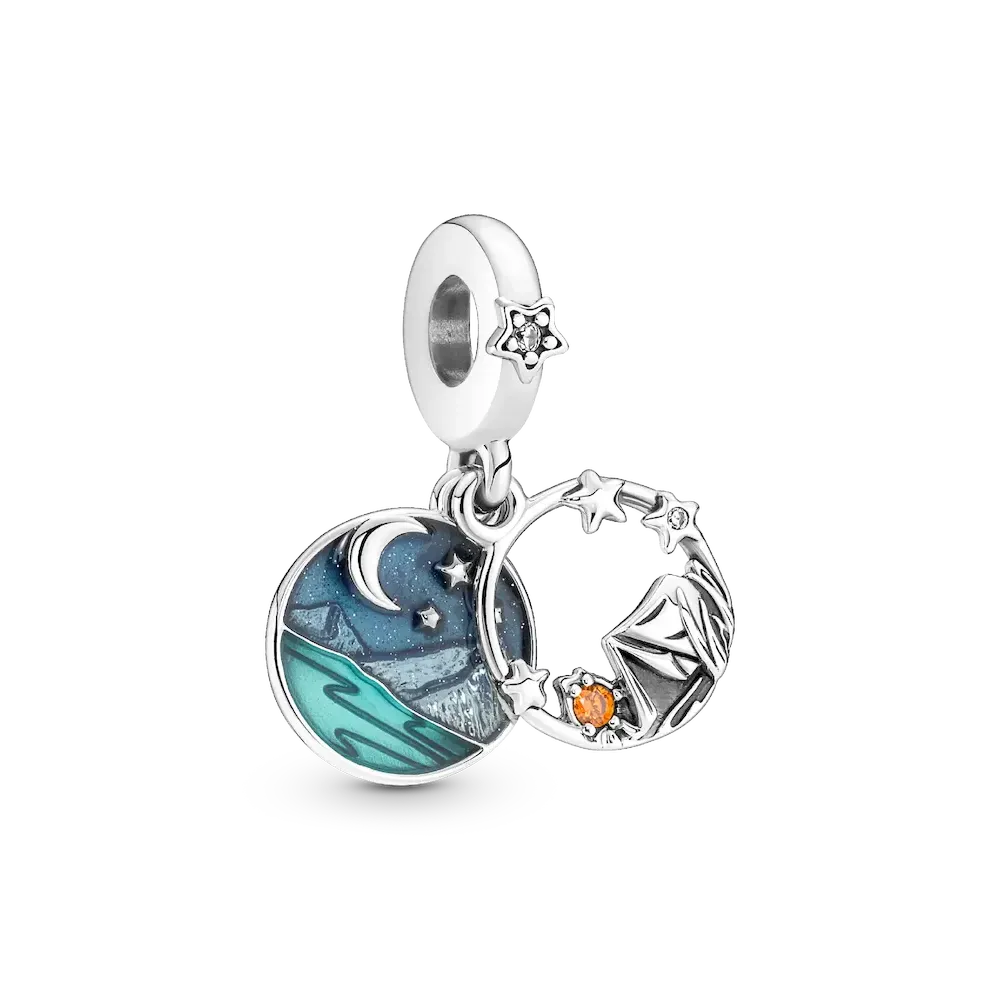 FINAL SALE - Camping Night Sky Double Dangle Charm