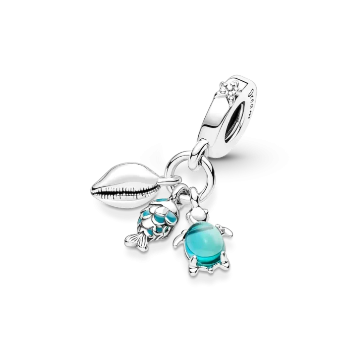 Fish, Sea Turtle & Conch Triple Dangle Charm - Image 5
