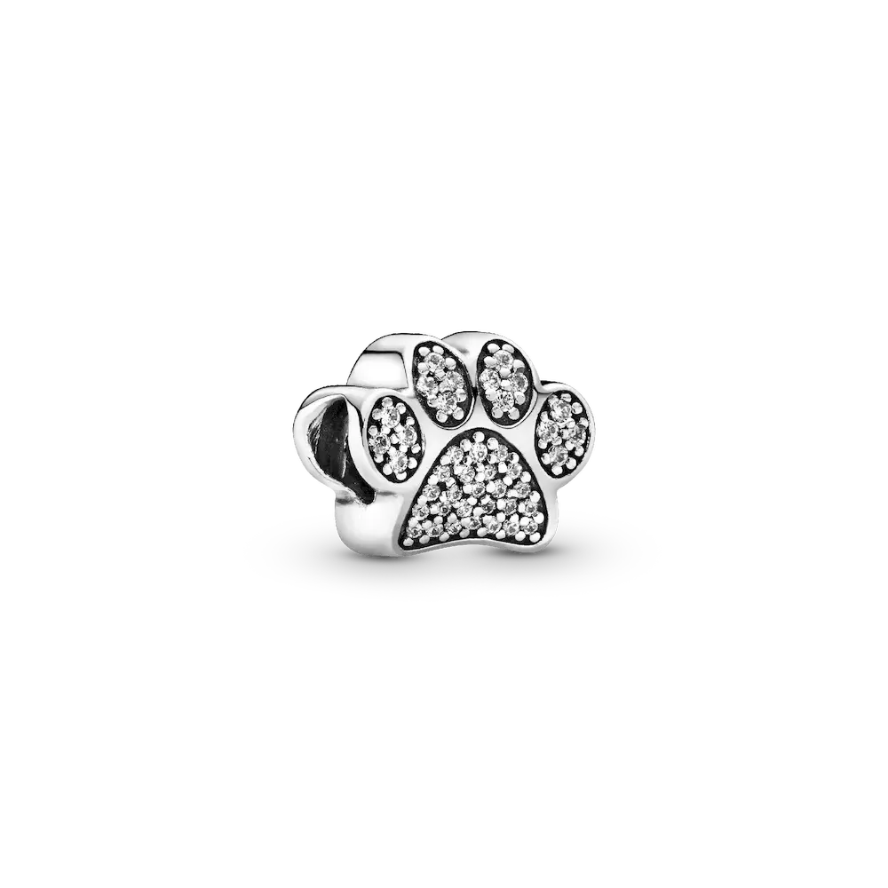 Sparkling Paw Print Charm