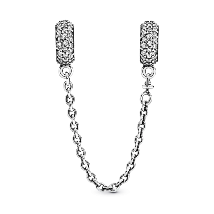 Sparkling Pavé Safety Chain Charm - Image 4